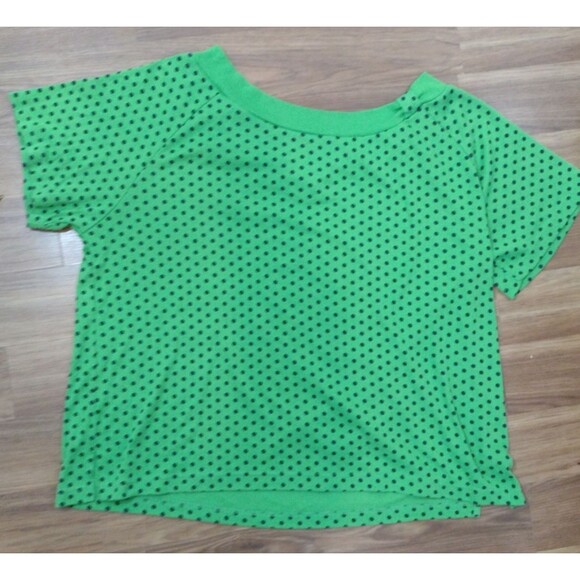 Carolina Colours Plus Womens 3X Green Black Polkadot Blouse Chic Stylish - Picture 11 of 11